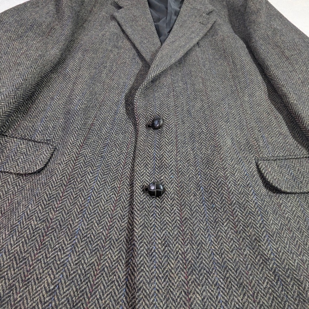 Clark 100% Wool Herringbone Blazer 48L Gray Brown - Picture 16 of 16